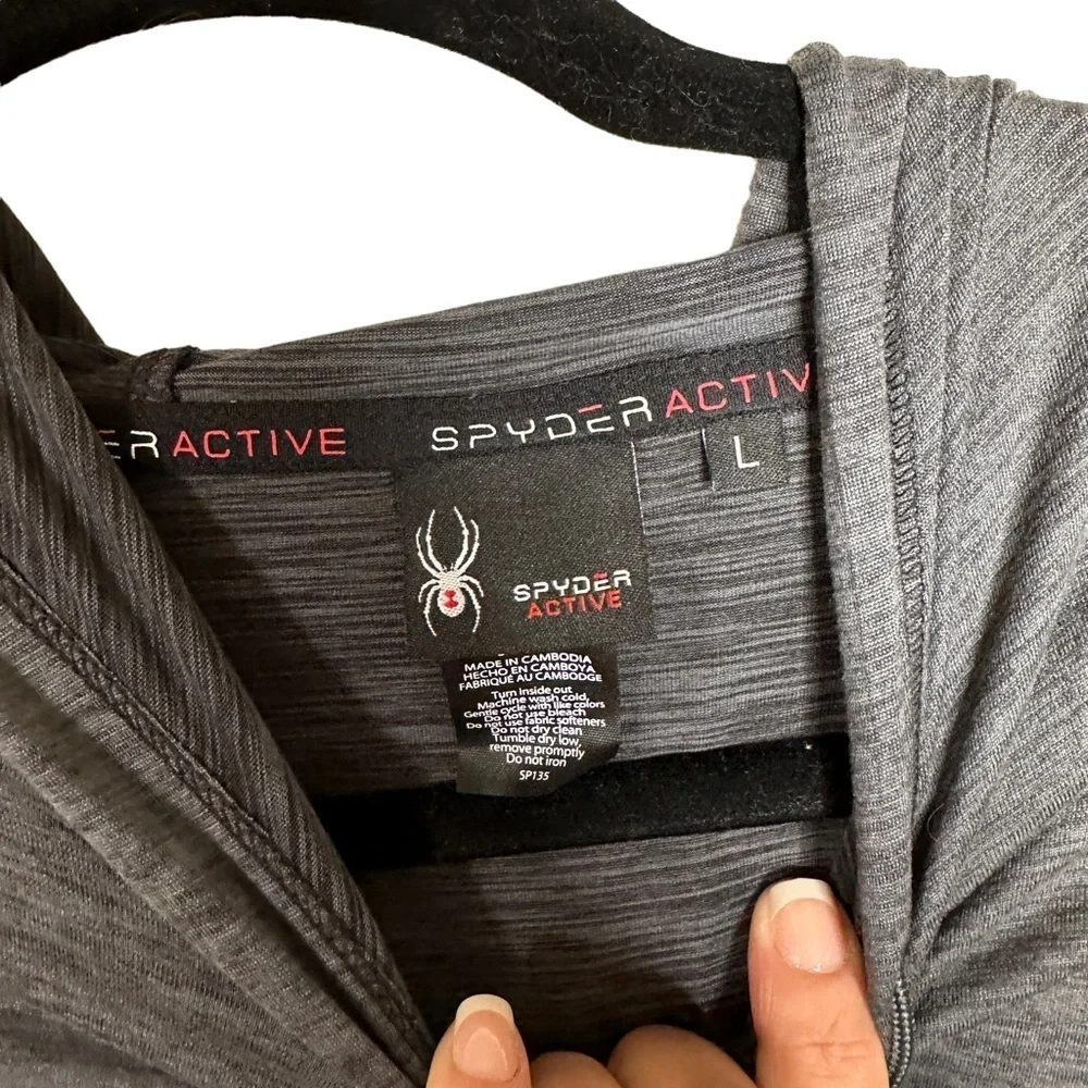 Spyder active Women’s Large 4 way stretch Fabric w/ thumb hole suits and hoodie - Picture 7 of 8